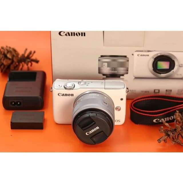 Canon EOS M10 White Kit 15-45mm Fullset B1174 Standar